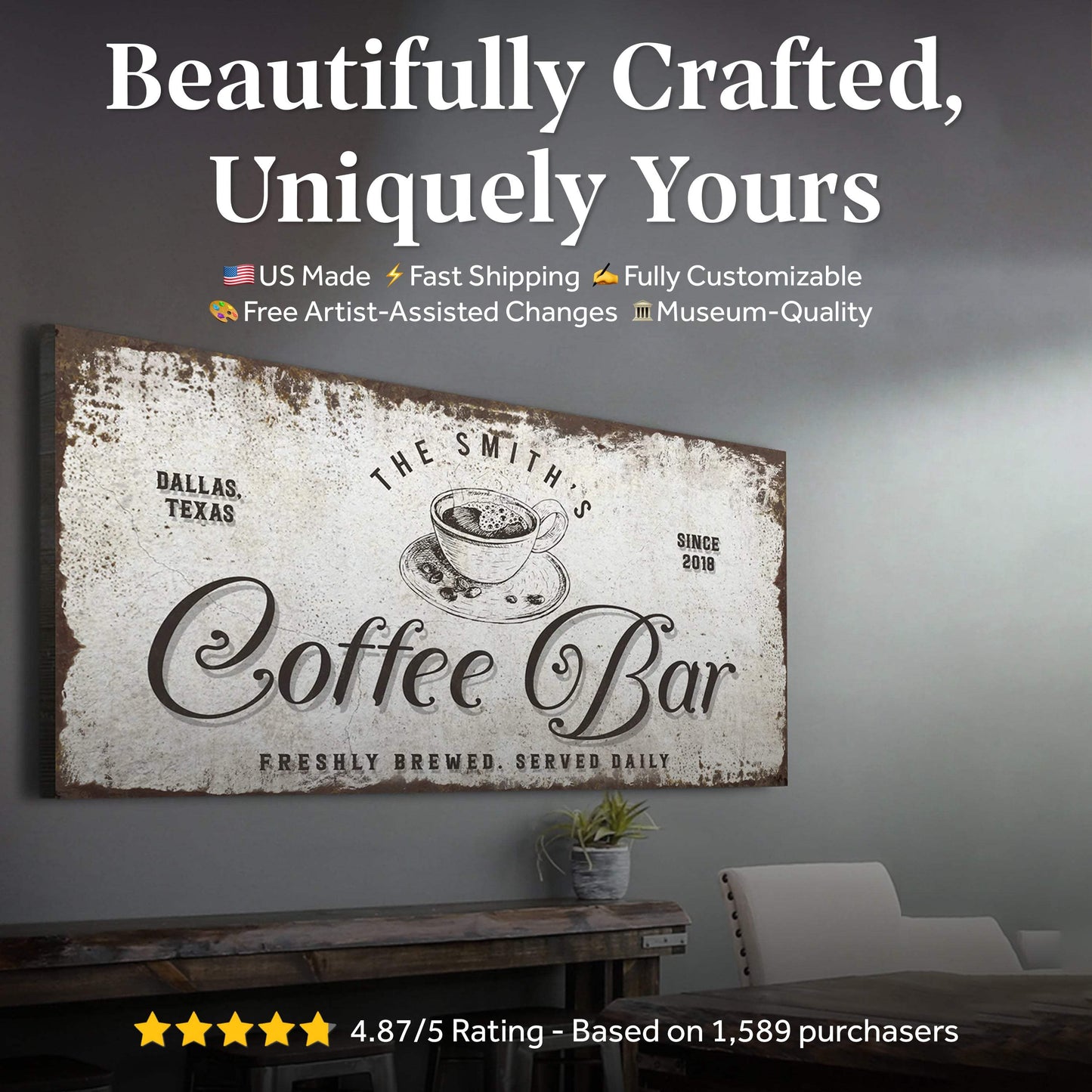 Coffee Bar Sign - Tailored Canvases - Flyclothing LLC