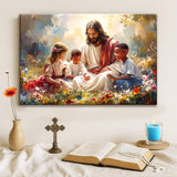 Jesus With Children Faith Wall Art VII - Tailored Canvases - Flyclothing LLC