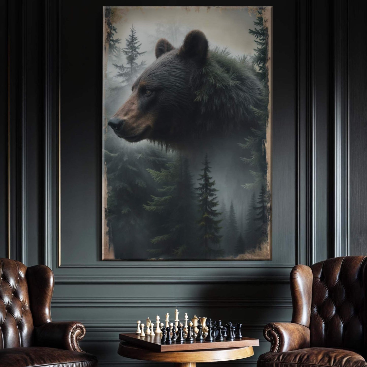 Black Bear Exposure Wall Art - Tailored Canvases - Flyclothing LLC