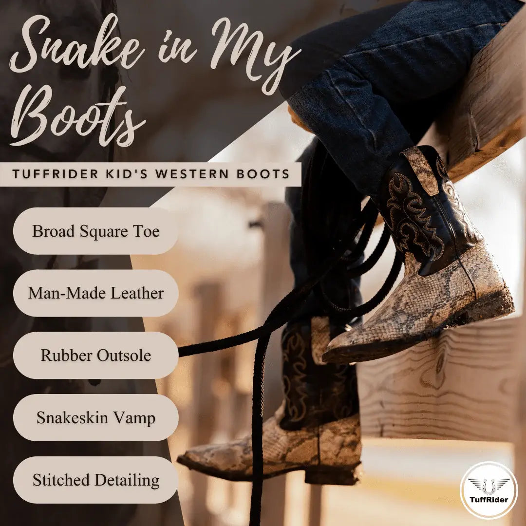 TuffRider Children's Black Snake in My Boot Western Leather Boots - Breeches.com - Flyclothing LLC