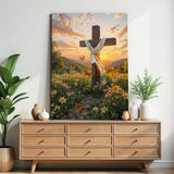 Cross and Flowers Faith Wall Art - Tailored Canvases - Flyclothing LLC