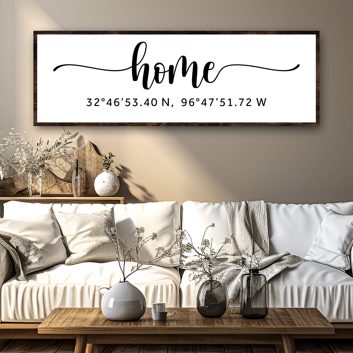 Family Home Coordinates Sign - Tailored Canvases - Flyclothing LLC