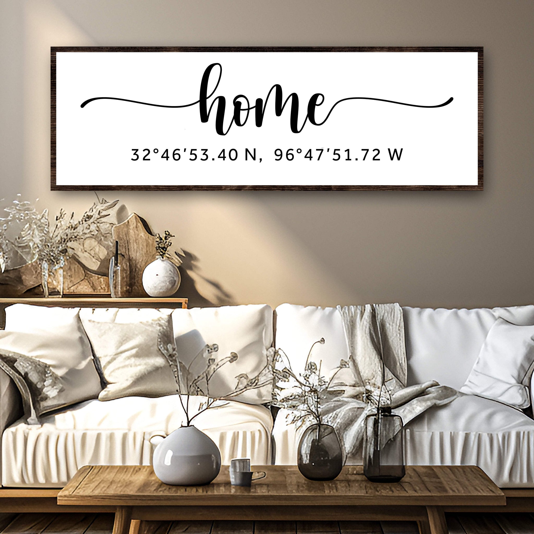 Family Home Coordinates Sign - Tailored Canvases - Flyclothing LLC