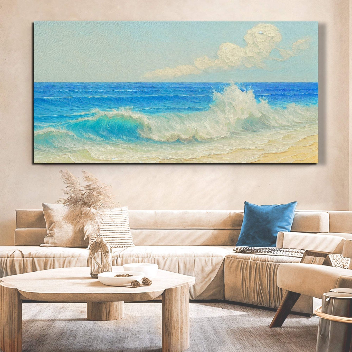 Serene Ocean Wave Coastal Wall Art XIII - Tailored Canvases - Flyclothing LLC