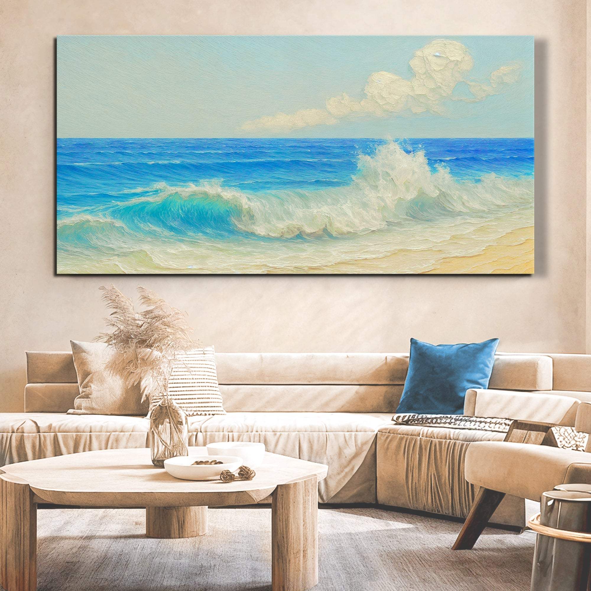 Serene Ocean Wave Coastal Wall Art XIII - Tailored Canvases - Flyclothing LLC