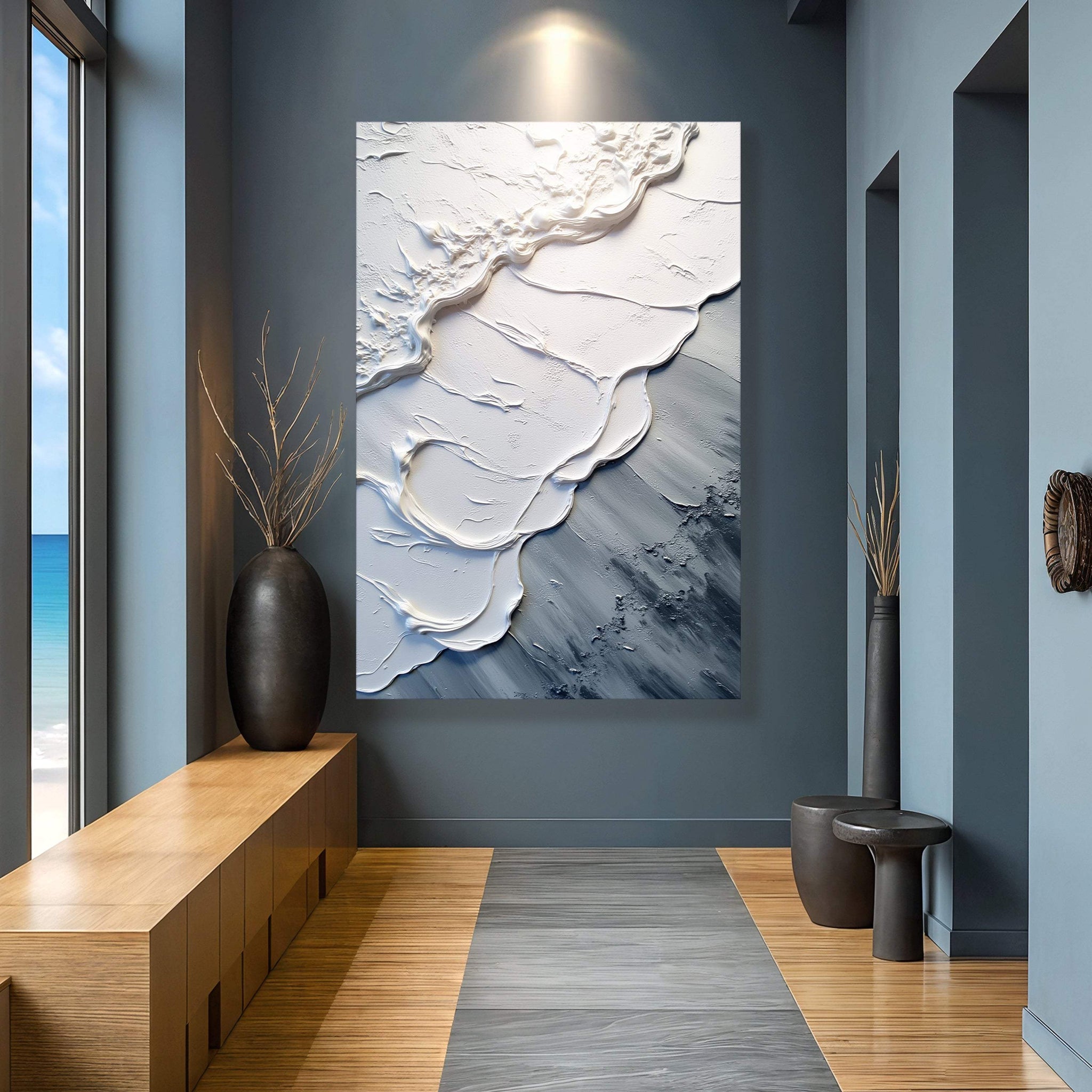 Abstract Minimalist Wave Wall Art II - Tailored Canvases - Flyclothing LLC