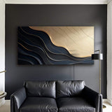 Black And Gold Minimalist Abstract VII - Tailored Canvases - Flyclothing LLC