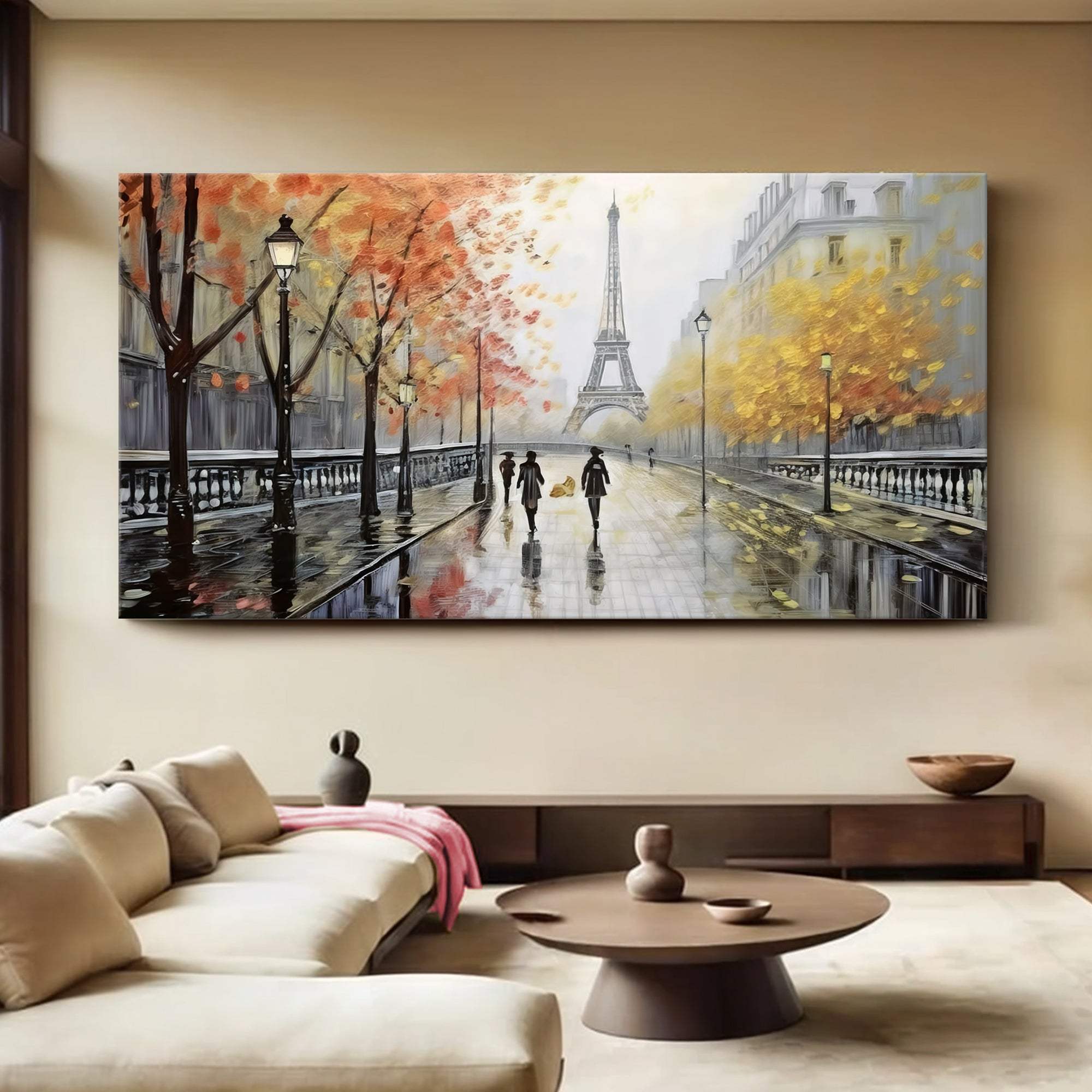 Parisian Rain Cityscape Wall Art - Tailored Canvases - Flyclothing LLC