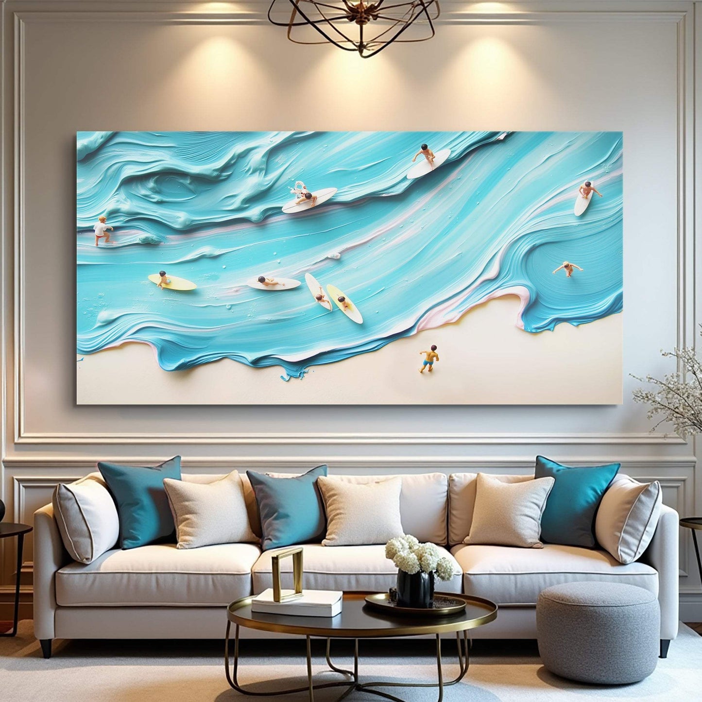 Abstract Aerial View Beach Wall Art - Tailored Canvases - Flyclothing LLC
