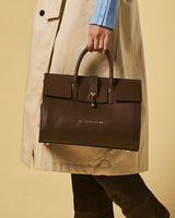Oriana (brown) - Italian calf leather women's handbag (with shoulder strap)