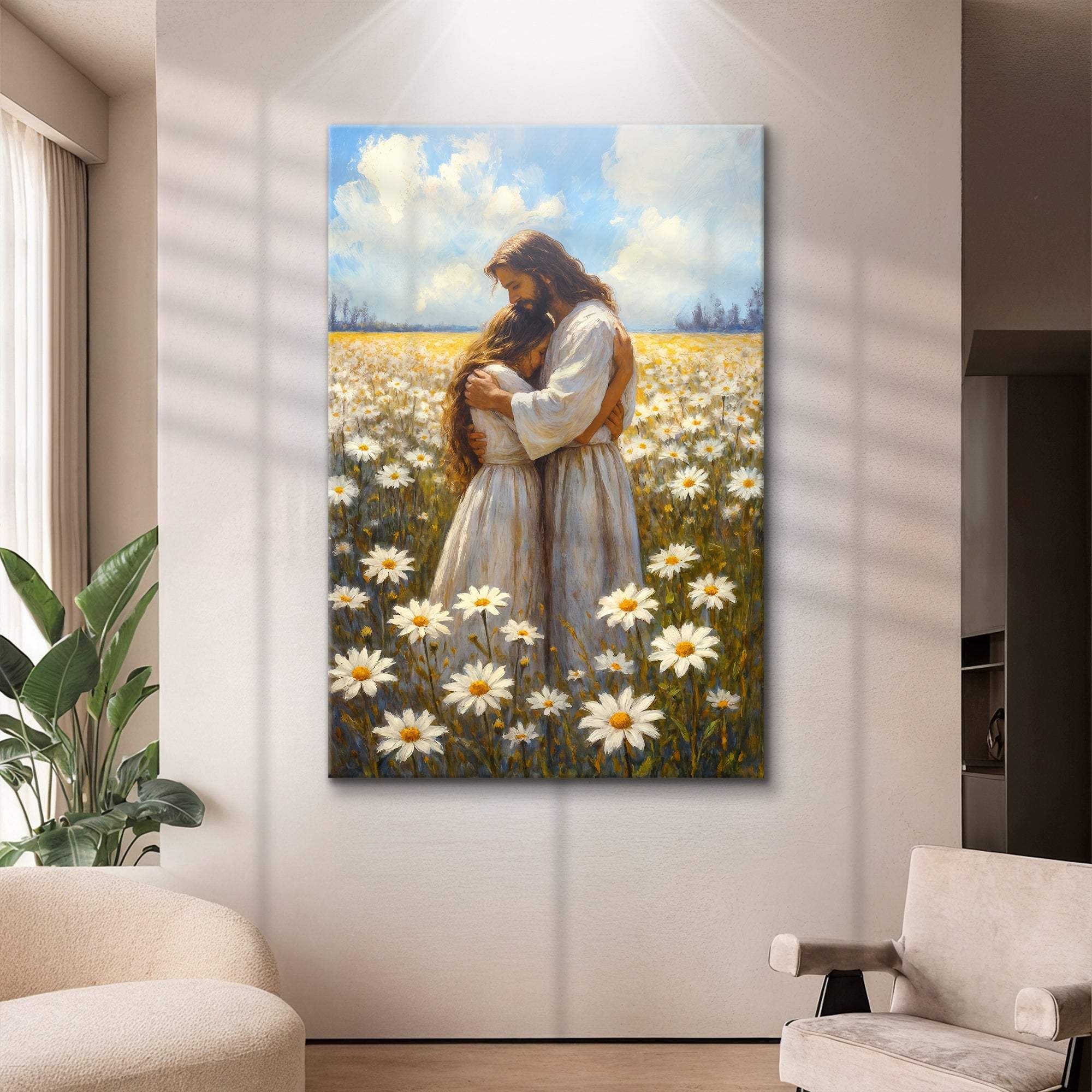 Jesus Hugging Woman Faith Wall Art II - Tailored Canvases - Flyclothing LLC
