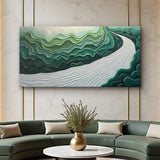 Green Rivers Abstract Wall Art III - Tailored Canvases - Flyclothing LLC