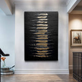 Black And Gold Abstract Minimalist Wall Art - Tailored Canvases - Flyclothing LLC