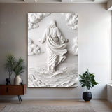 3D Minimalist Jesus Walking on Water Wall Art - Tailored Canvases - Flyclothing LLC
