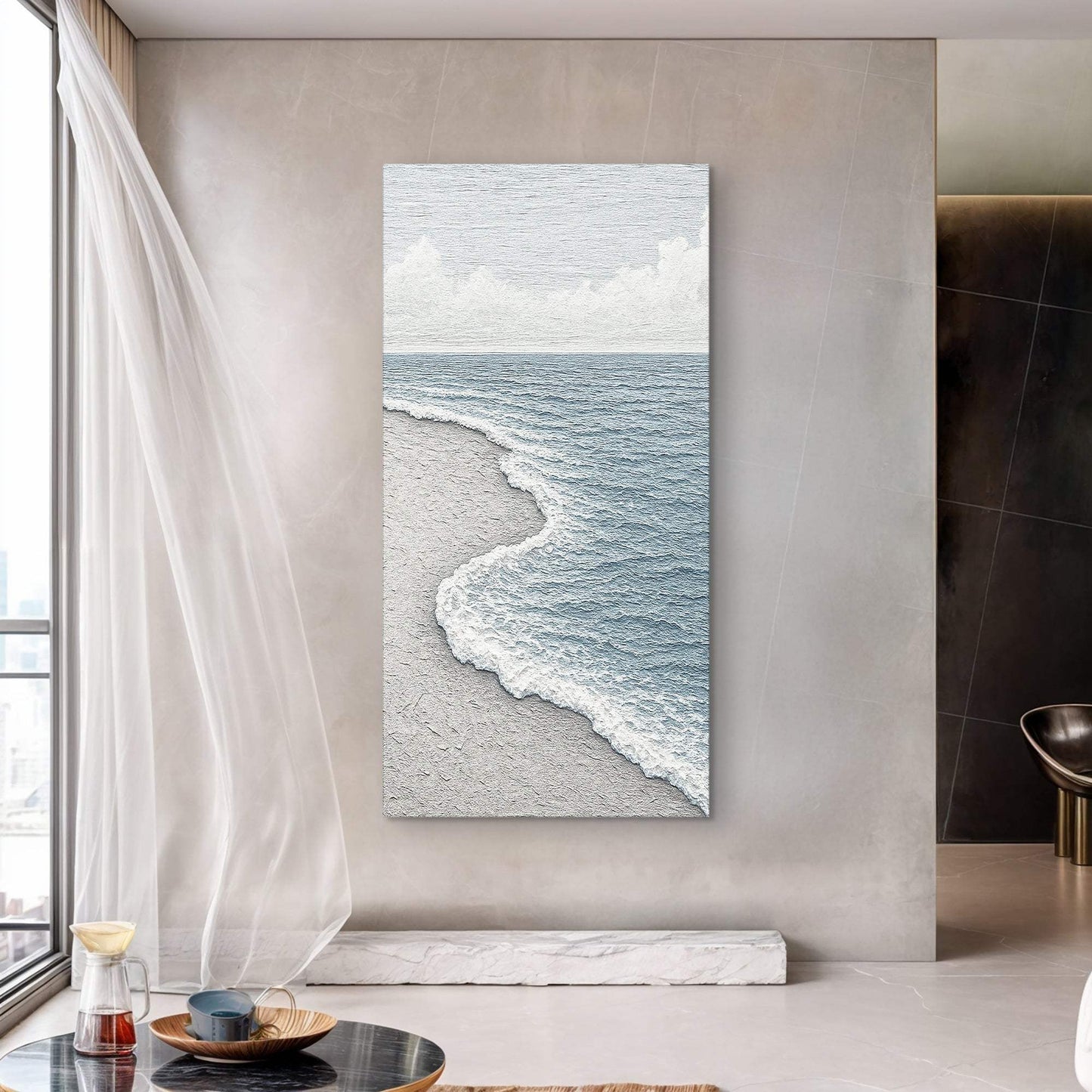White Waves Abstract Wall Art - Tailored Canvases - Flyclothing LLC