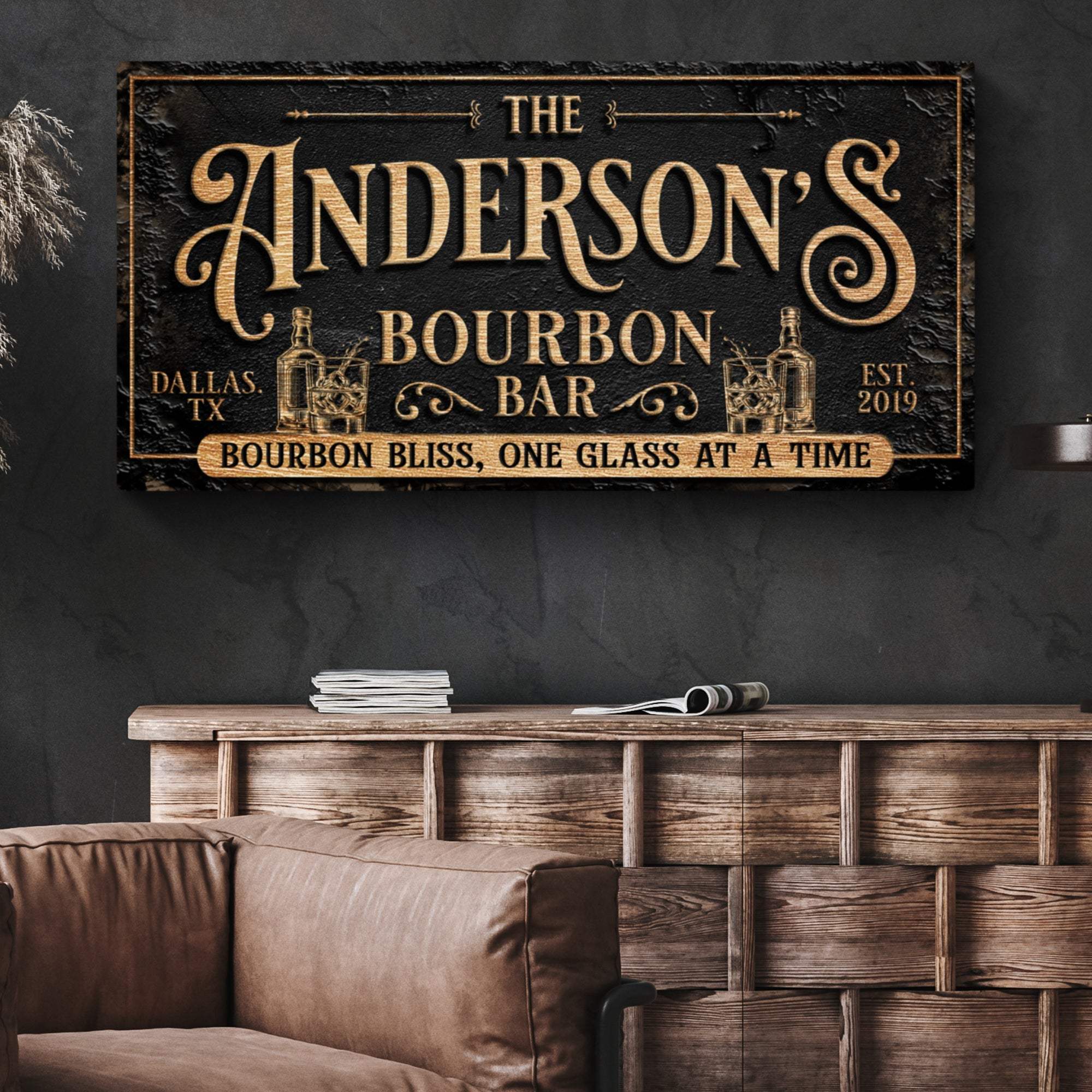 Personalized Bourbon Bar Sign III - Tailored Canvases - Flyclothing LLC