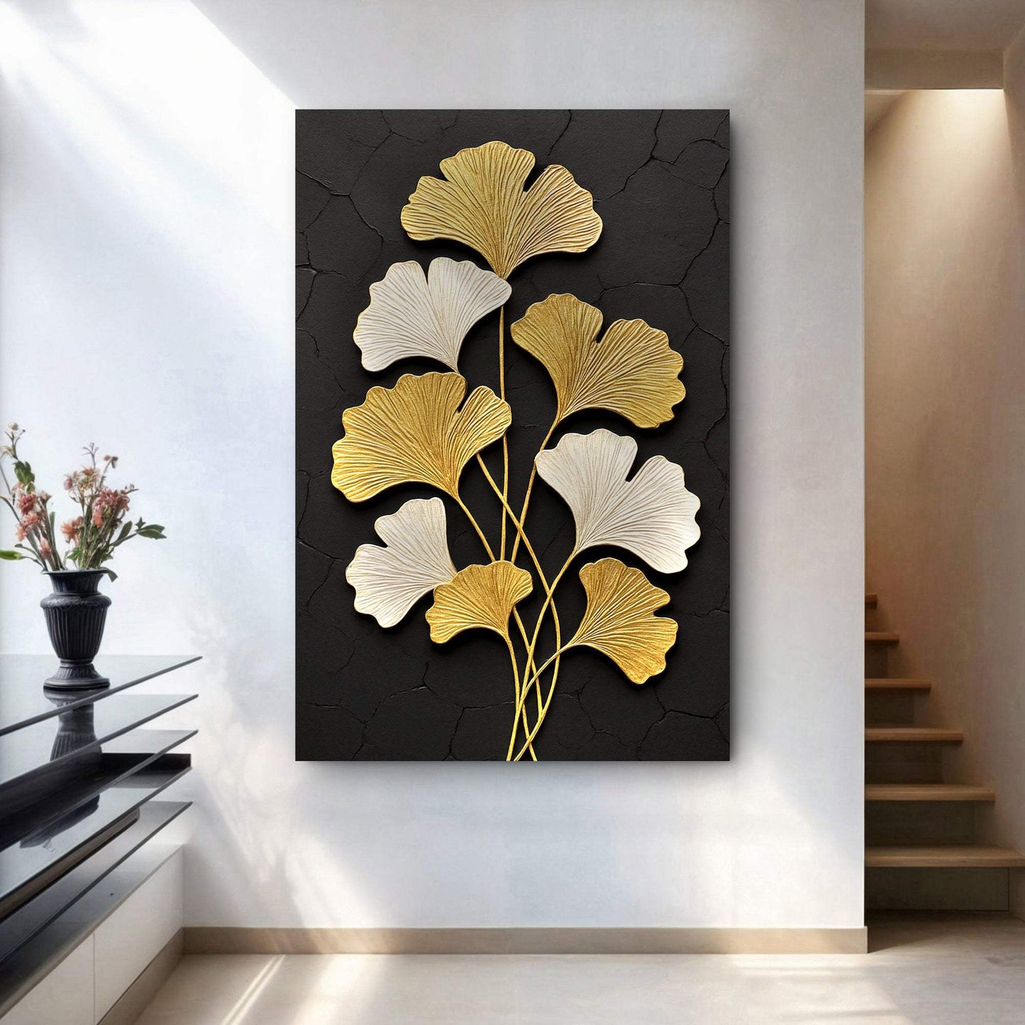 Golden Ginkgo Wall Art - Tailored Canvases - Flyclothing LLC