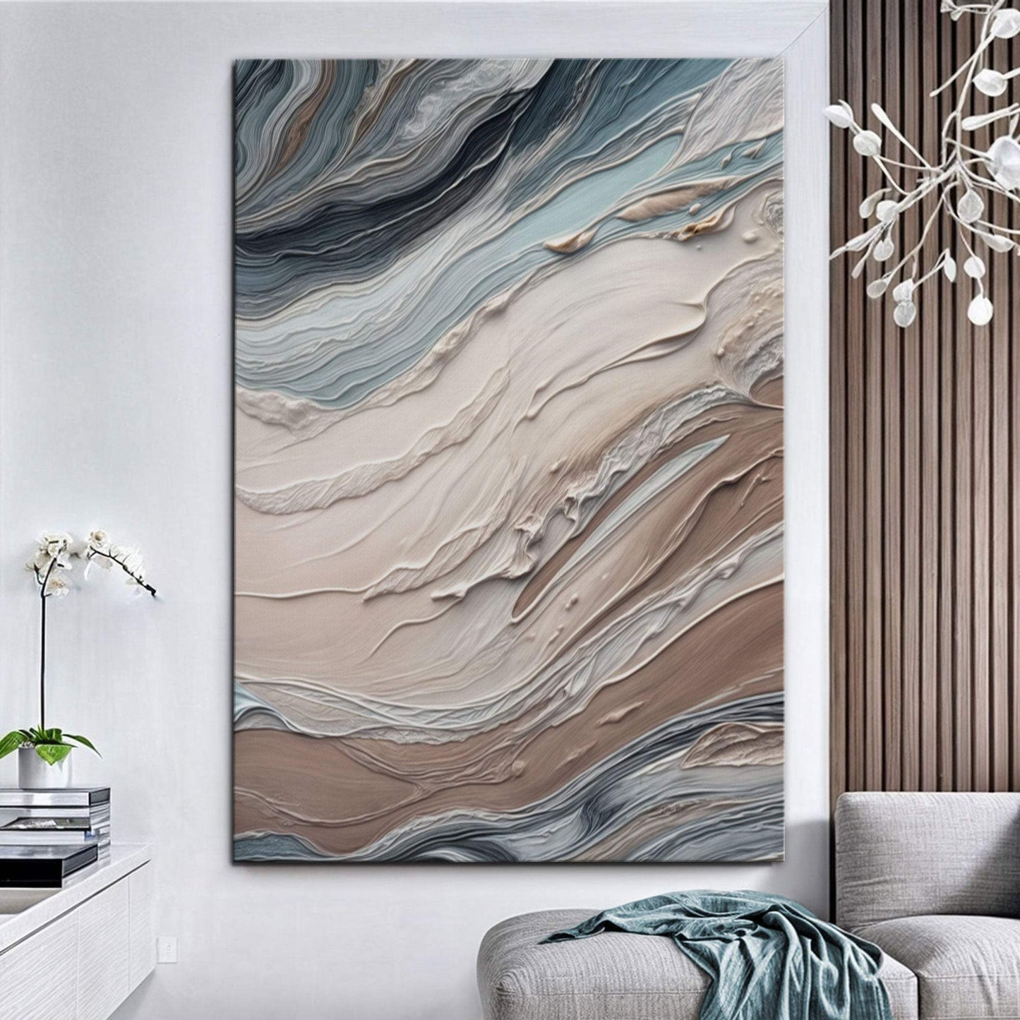 Earth Tone Swirls Wall Art - Tailored Canvases - Flyclothing LLC