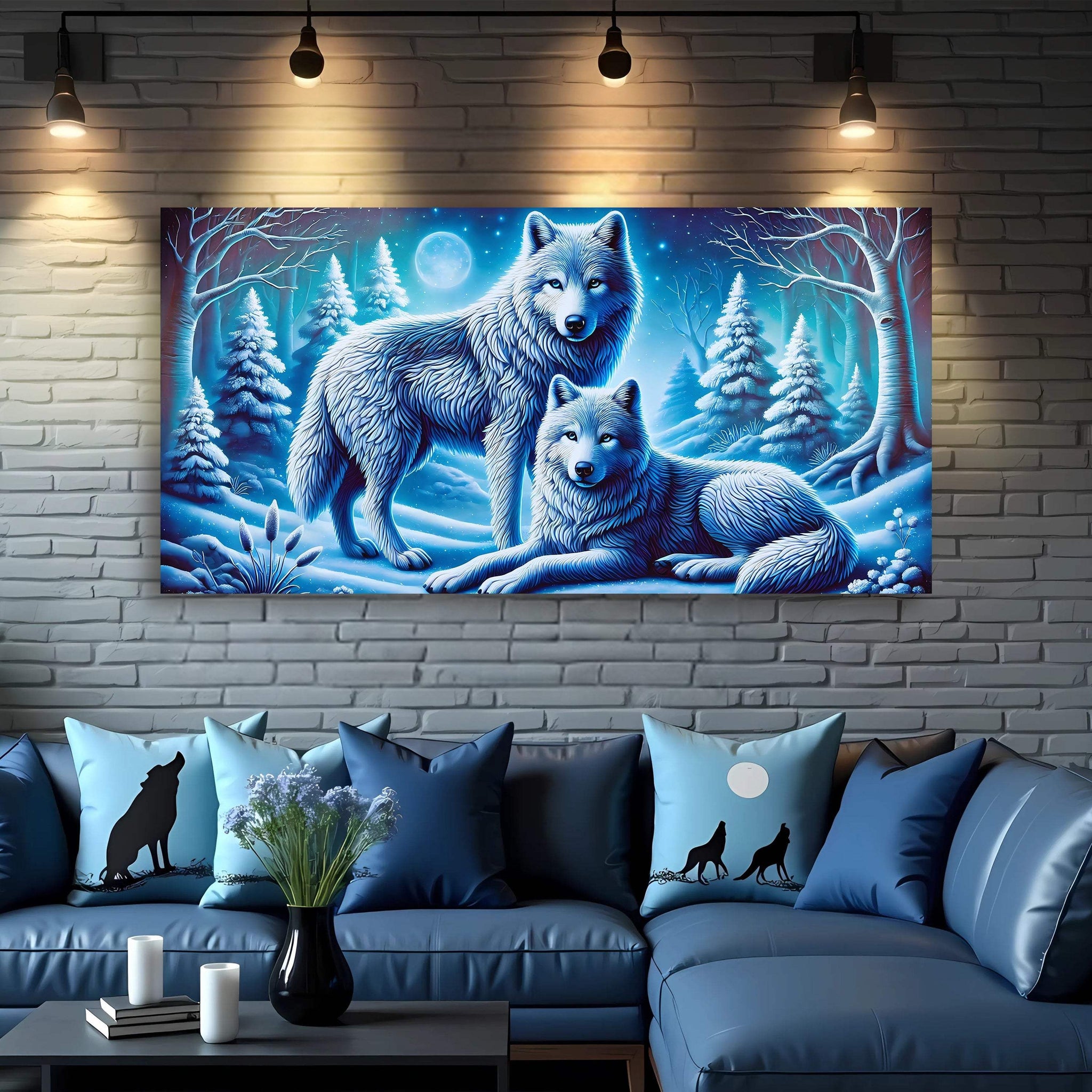 3D Wolves Wall Art II - Tailored Canvases - Flyclothing LLC