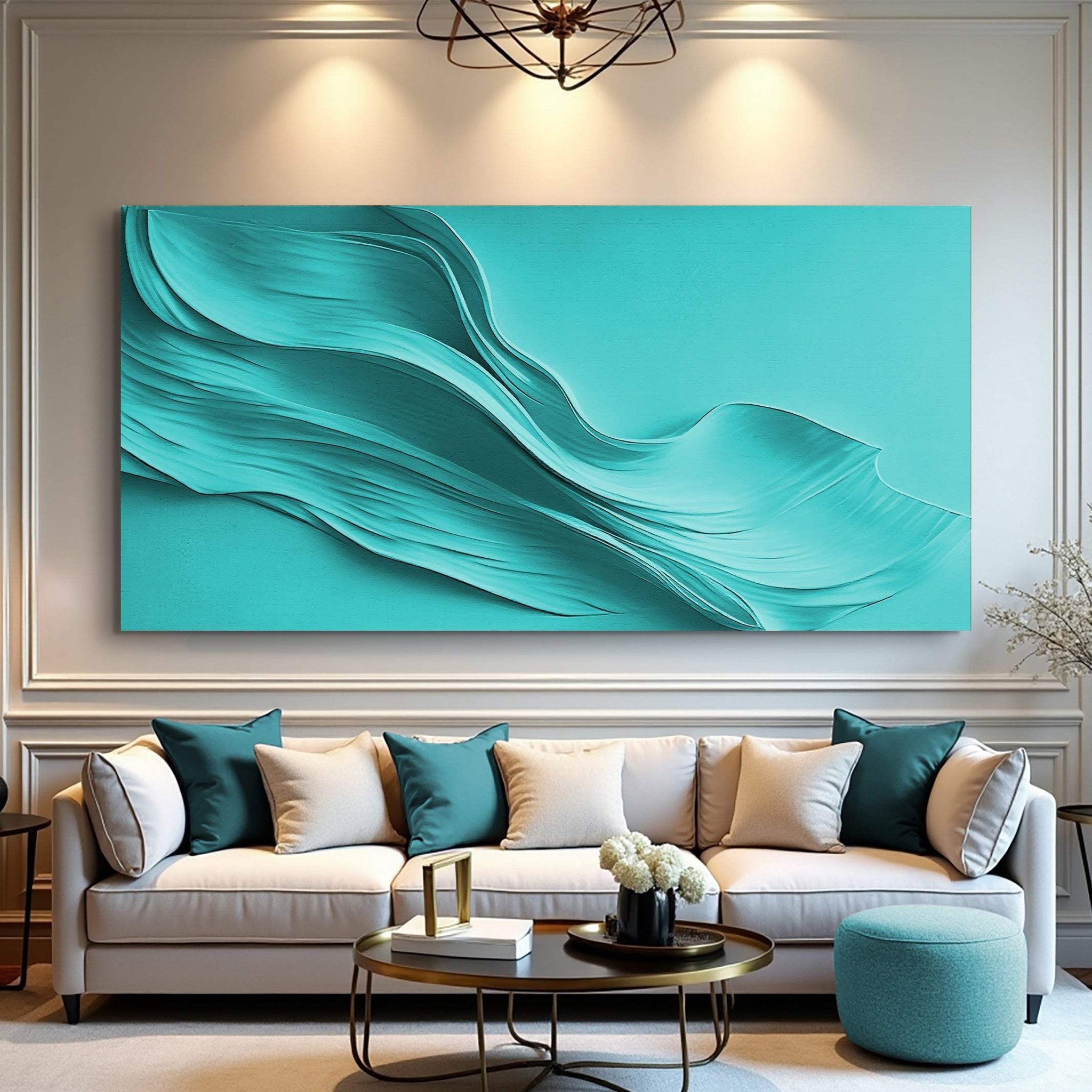 Turquoise Minimalist Wall Art - Tailored Canvases - Flyclothing LLC