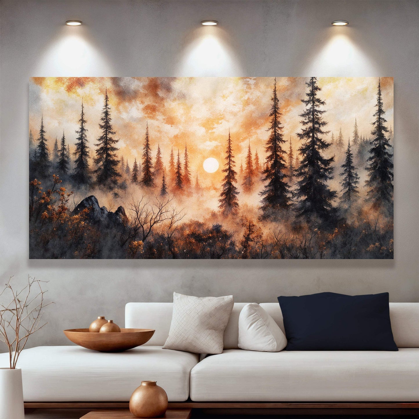 Rustic Forest Sunset Wall Art - Tailored Canvases - Flyclothing LLC