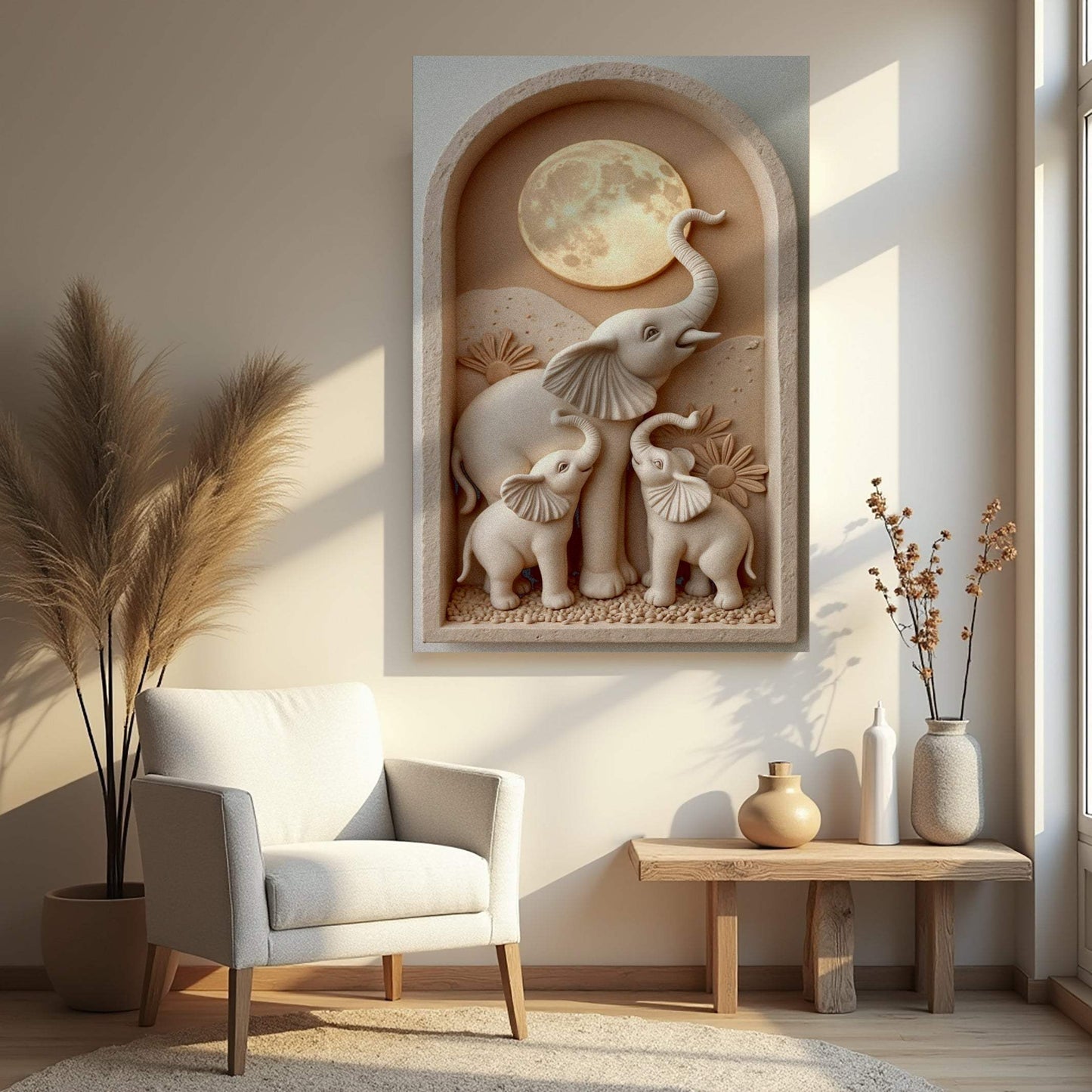 Elephant Harmony Wall Art - Tailored Canvases - Flyclothing LLC