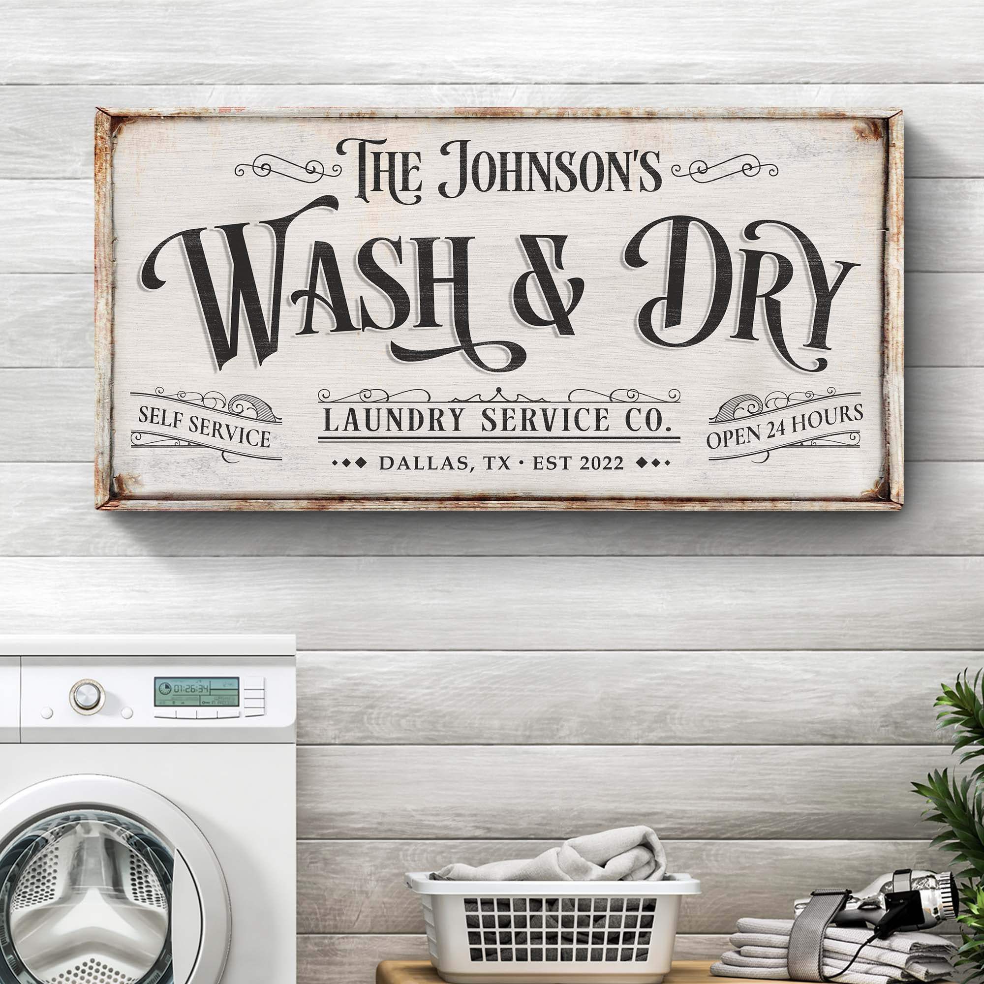Personalized Laundry Service Sign - Tailored Canvases - Flyclothing LLC