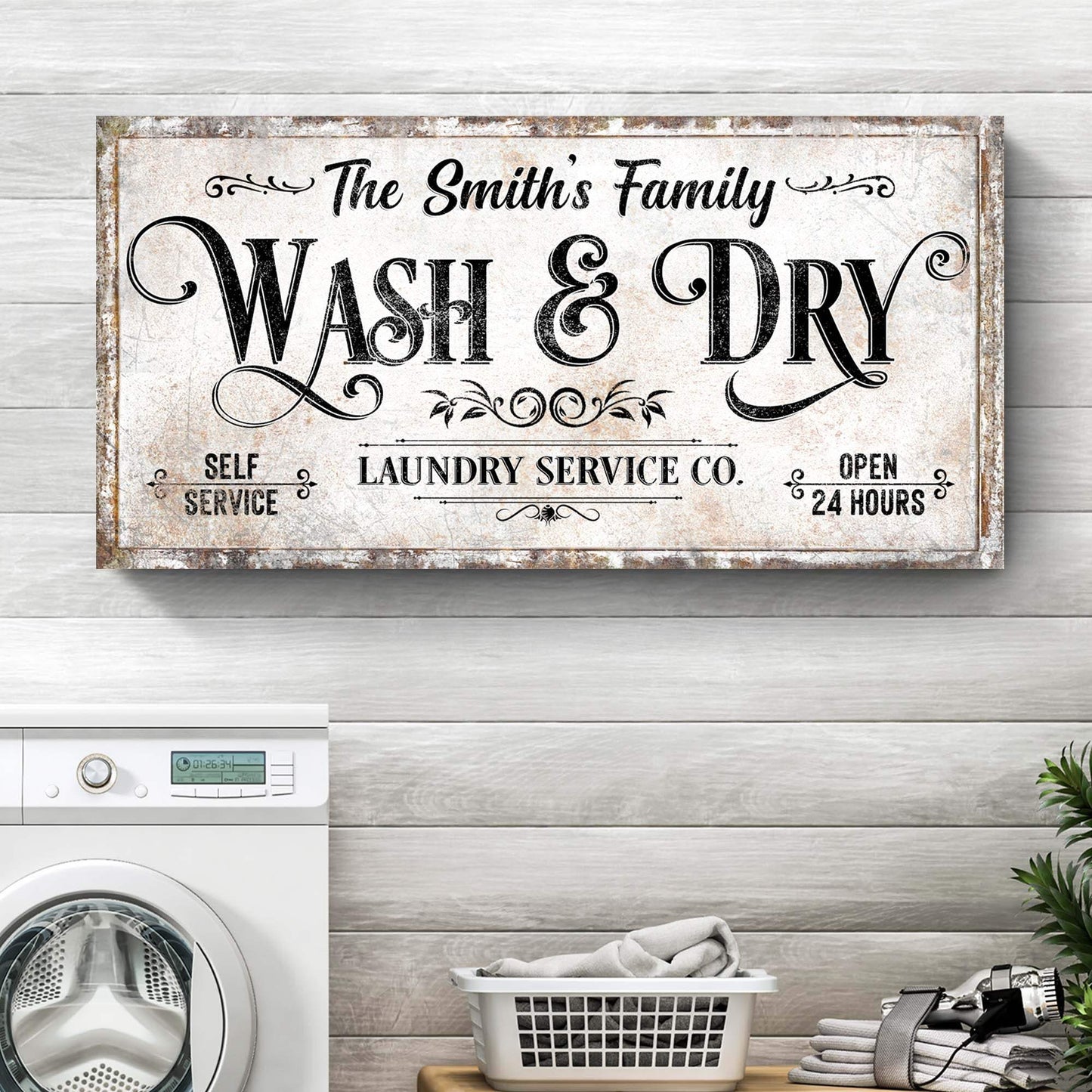 Personalized Laundry Service Sign II - Tailored Canvases - Flyclothing LLC
