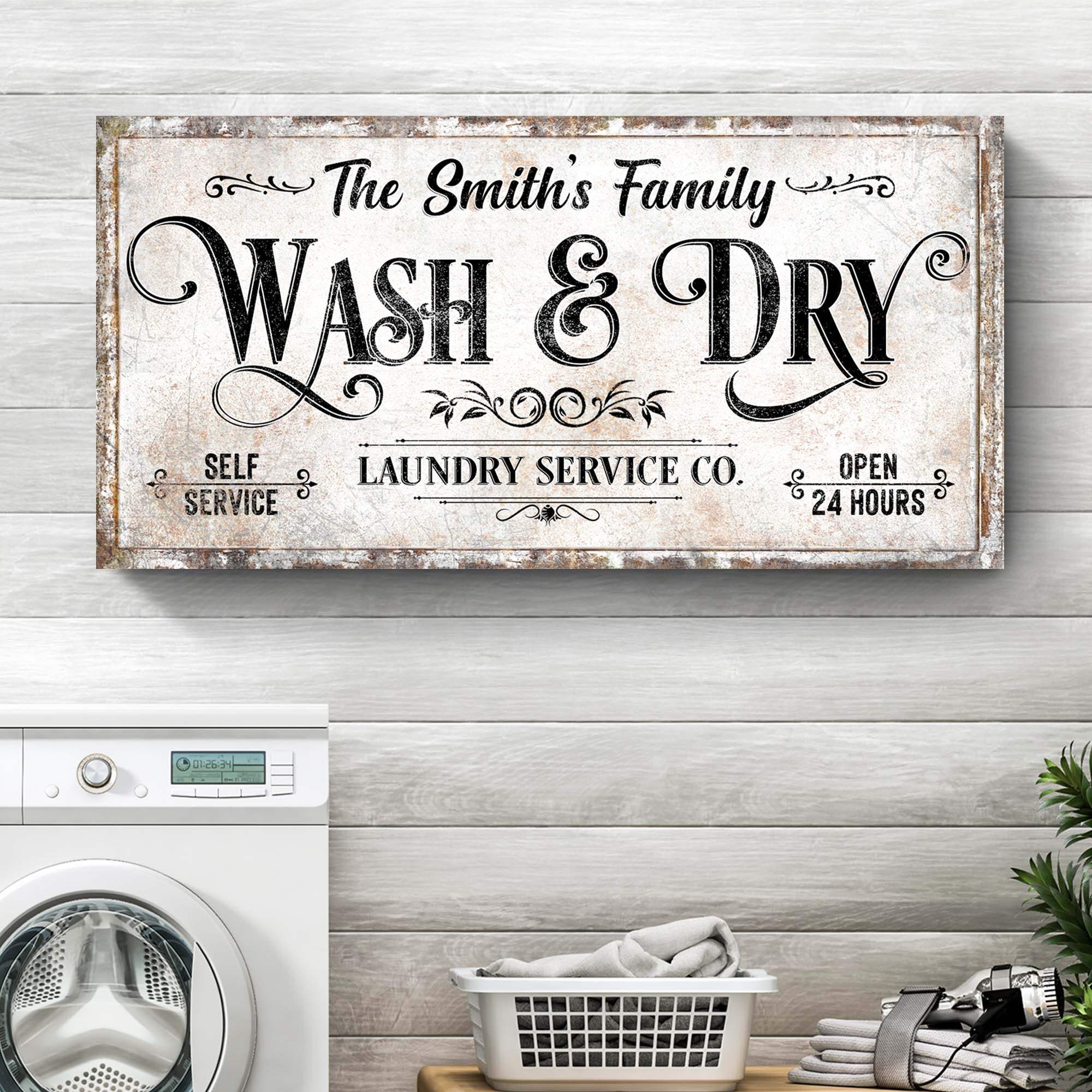 Personalized Laundry Service Sign II - Tailored Canvases - Flyclothing LLC