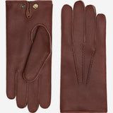 Diego (brown) - Italian gloves made of American deerskin leather with rabbit fur lining - Leather Gloves Online - Flyclothing LLC