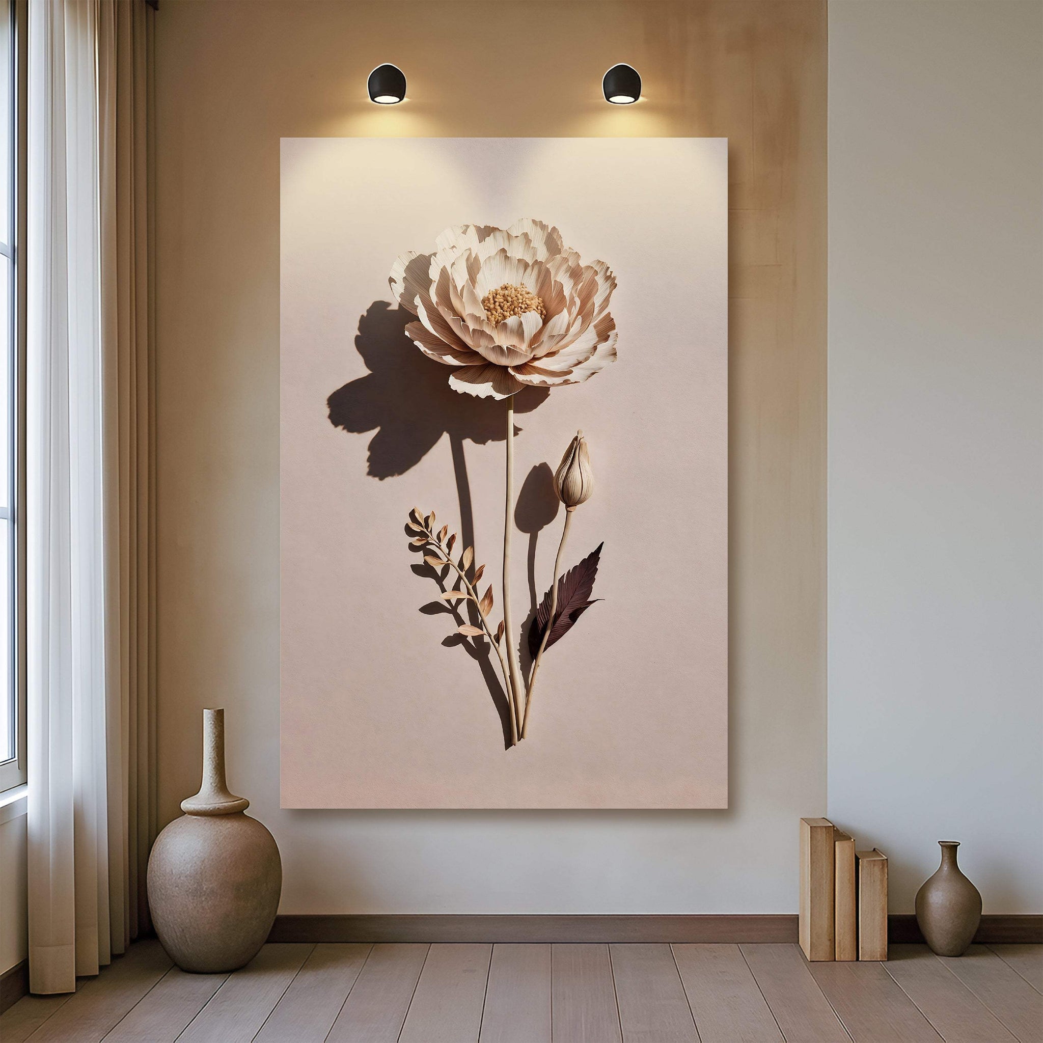 Minimalist Lone Flower Wall Art - Tailored Canvases - Flyclothing LLC