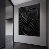 Modern Black Waves Wall Art - Tailored Canvases - Flyclothing LLC