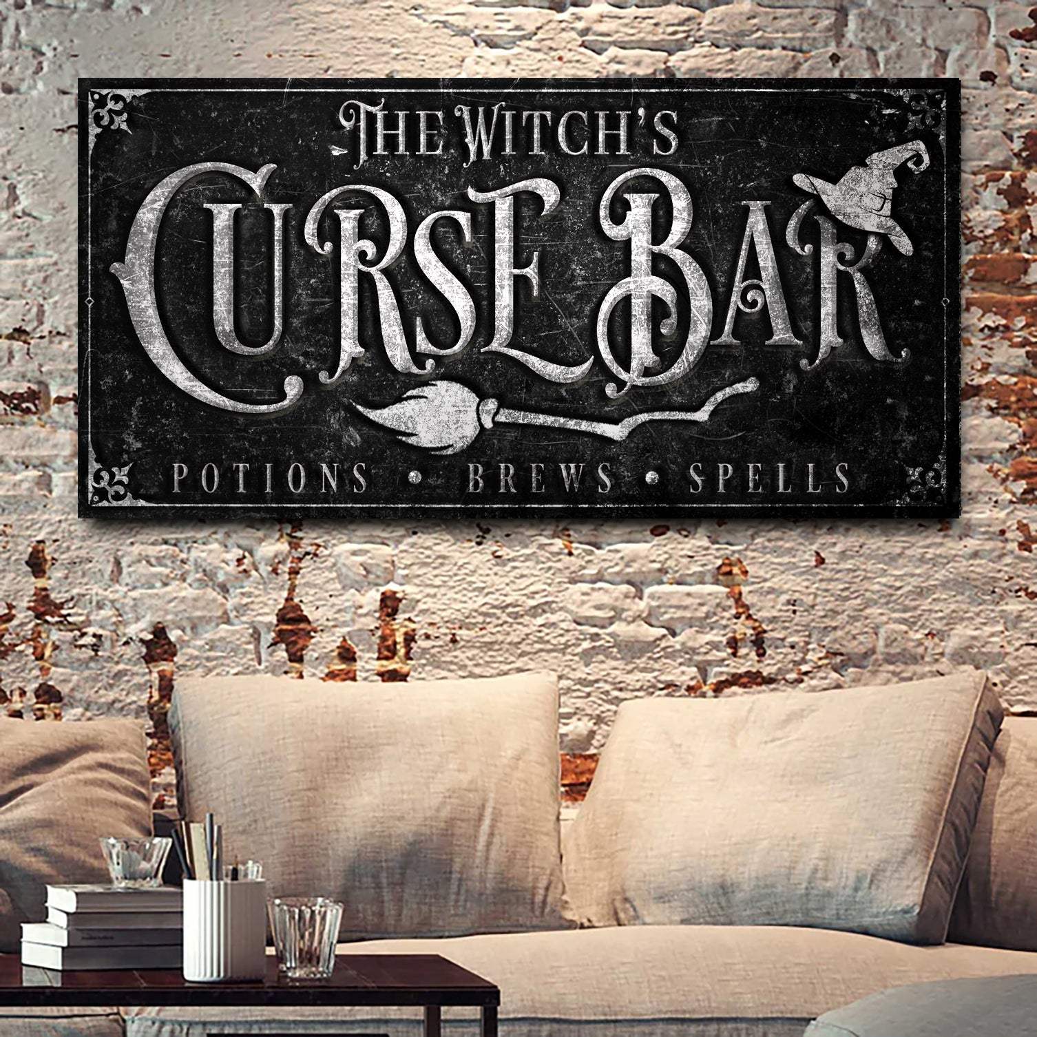 The Witch's Curse Bar Halloween Sign - Tailored Canvases - Flyclothing LLC