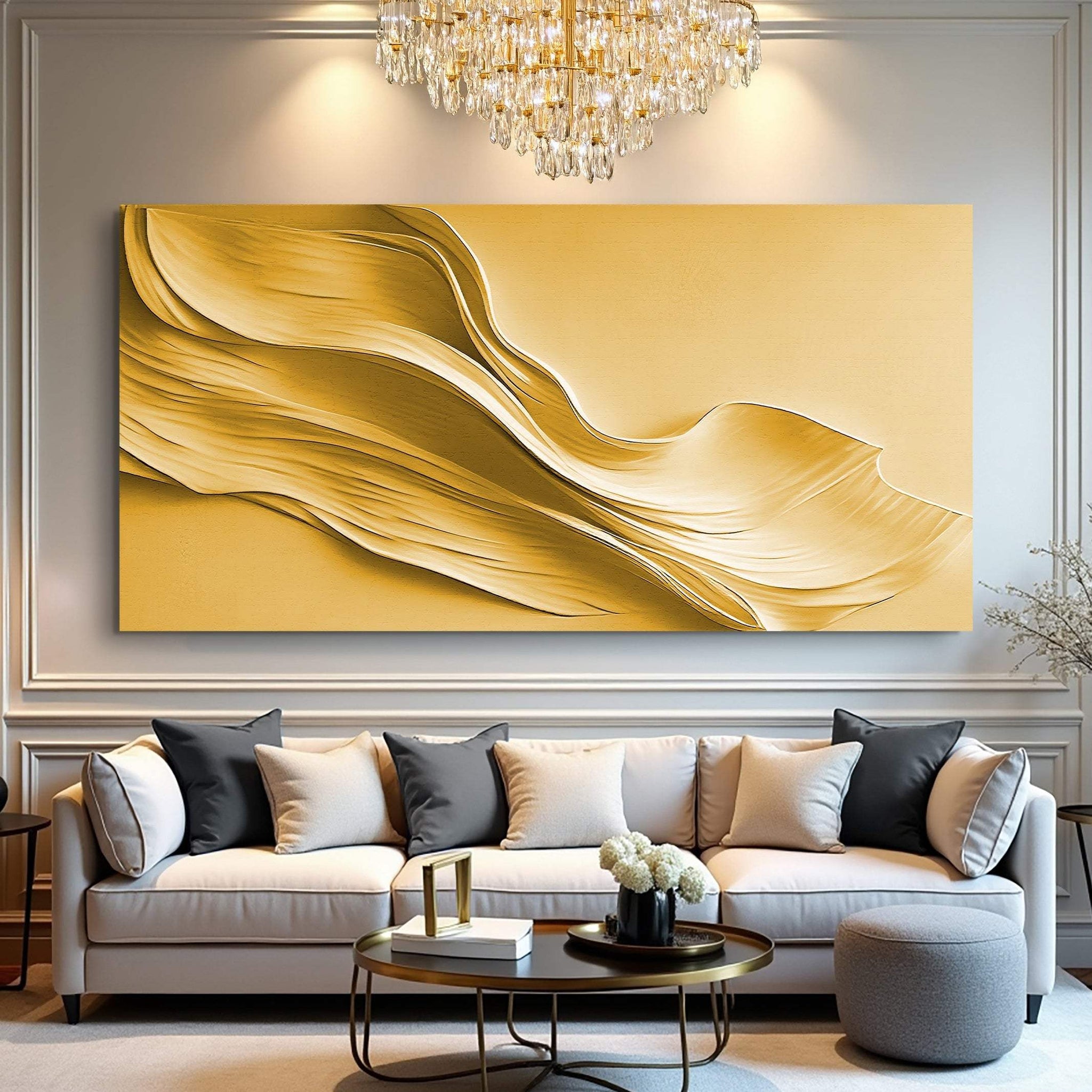 Gold Minimalist Wall Art II - Tailored Canvases - Flyclothing LLC