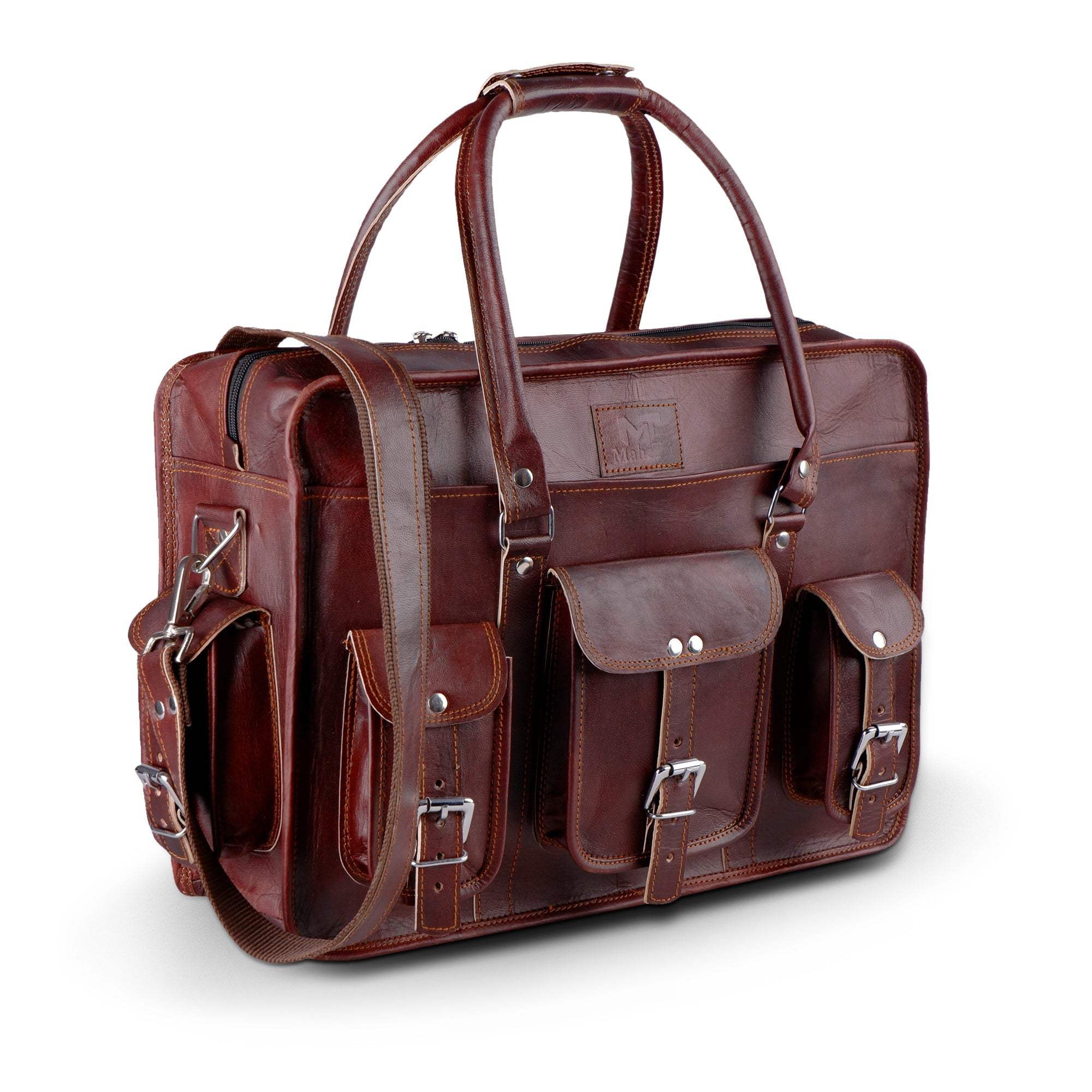 Morgan Leather Briefcase - Classy Leather Bags - Flyclothing LLC
