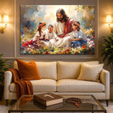 Jesus With Children Faith Wall Art IX - Tailored Canvases - Flyclothing LLC