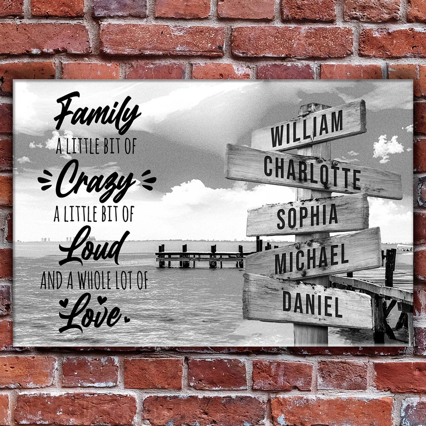 A Lot of Love Family Names Sign - Tailored Canvases - Flyclothing LLC