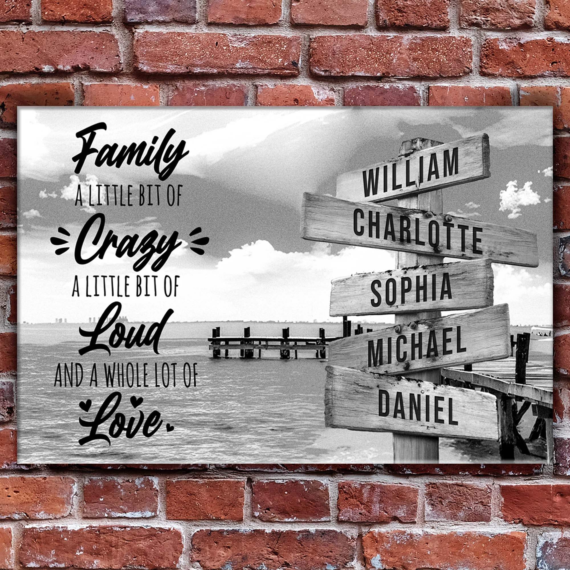 A Lot of Love Family Names Sign - Tailored Canvases - Flyclothing LLC
