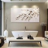 White Cherry Blossom Wall Art - Tailored Canvases - Flyclothing LLC