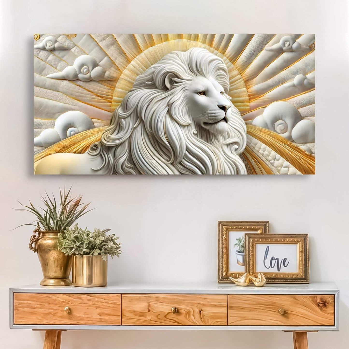 3D Majestic Lion Wall Art III - Tailored Canvases - Flyclothing LLC