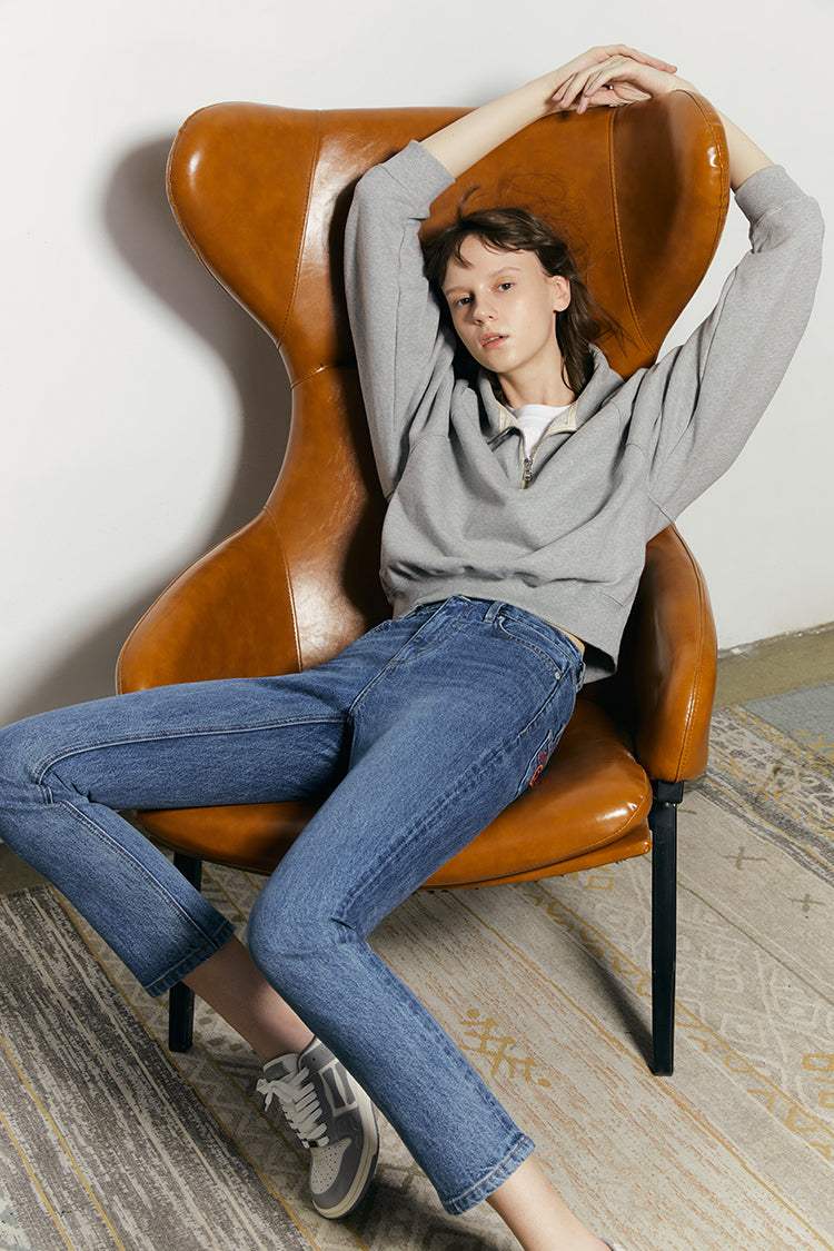 Two Shots High Rise Straight Crop Jeans HJ013 - Hey Joanie - Flyclothing LLC