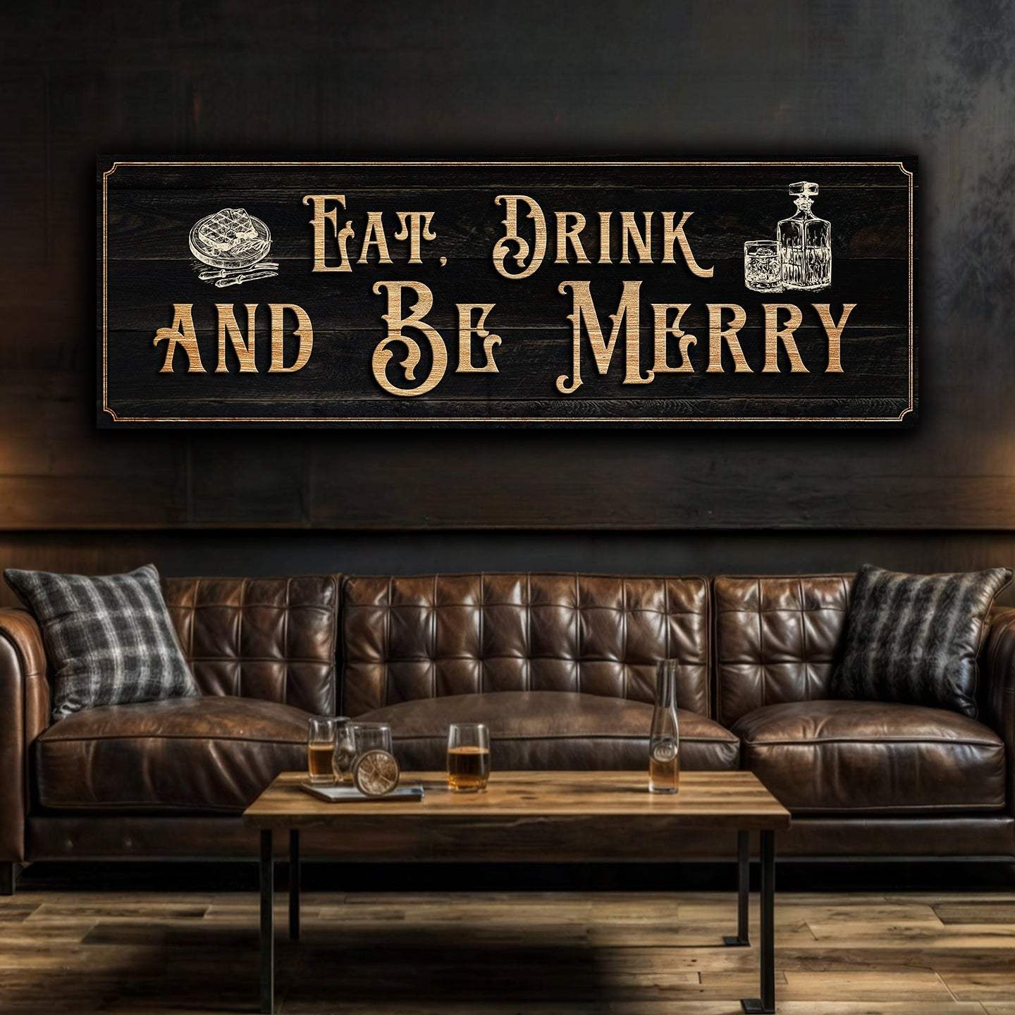 Eat, Drink And Be Merry Family Sign - Tailored Canvases - Flyclothing LLC
