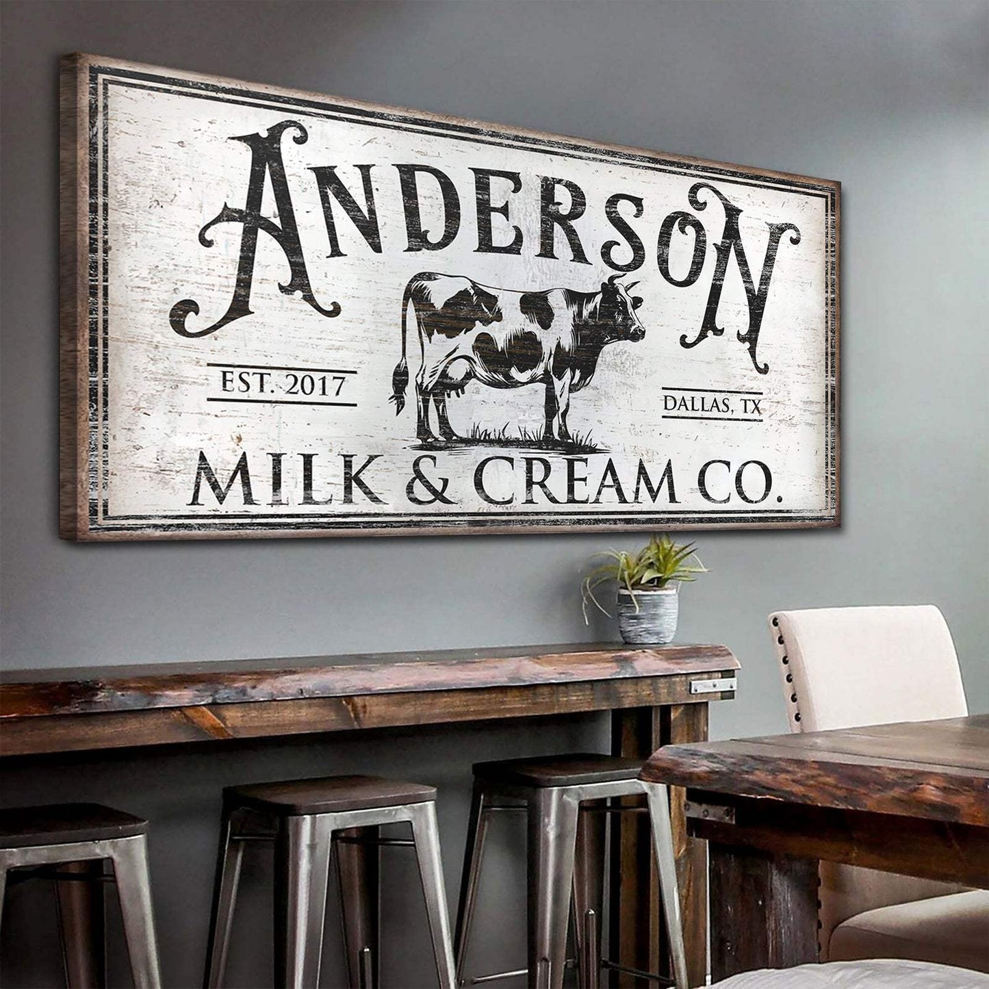Personalized Milk & Cream Co Sign - Tailored Canvases - Flyclothing LLC