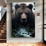 Grizzly Bear Double Exposure Wall Art - Tailored Canvases - Flyclothing LLC