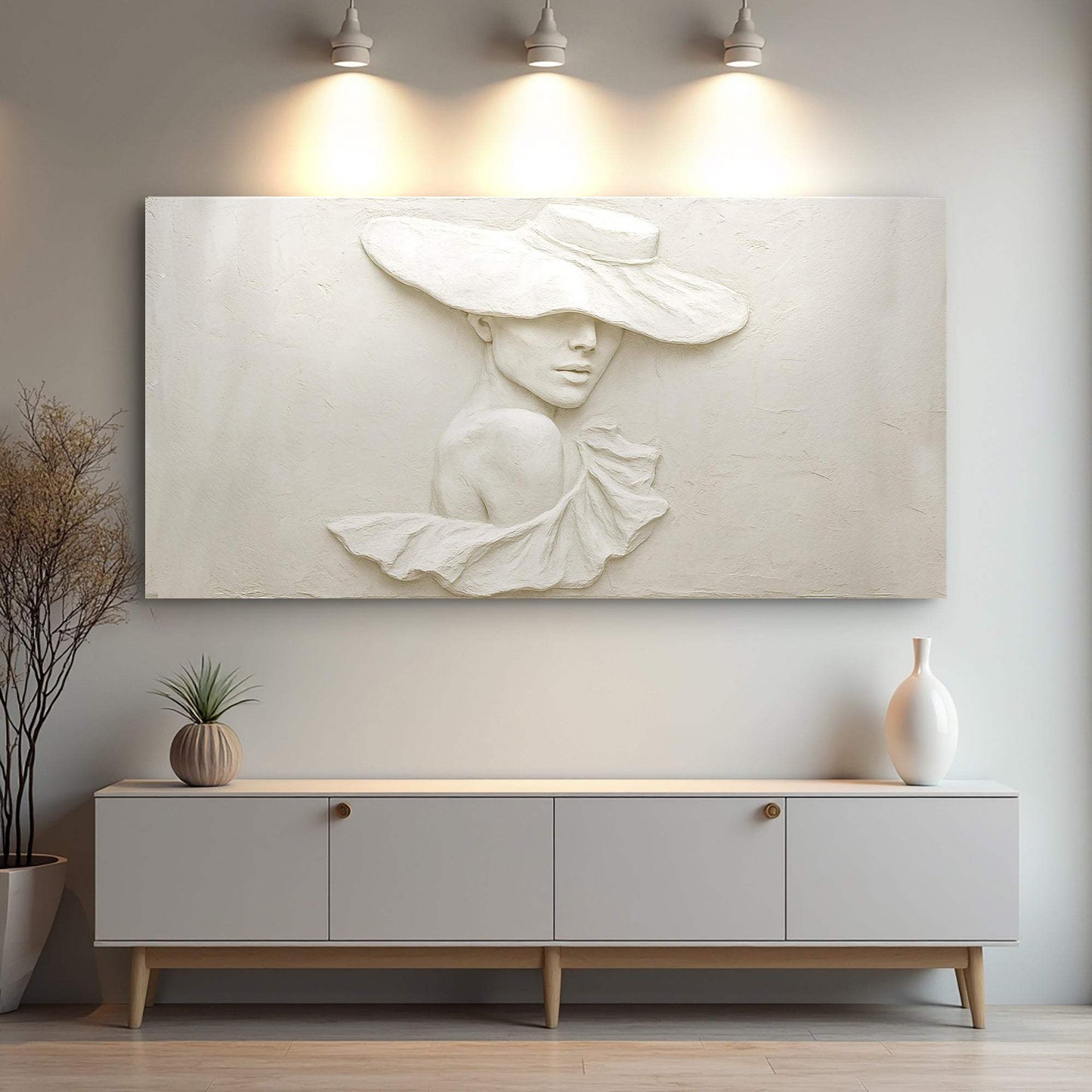 3D Minimalist Female Portrait Wall Art - Tailored Canvases - Flyclothing LLC
