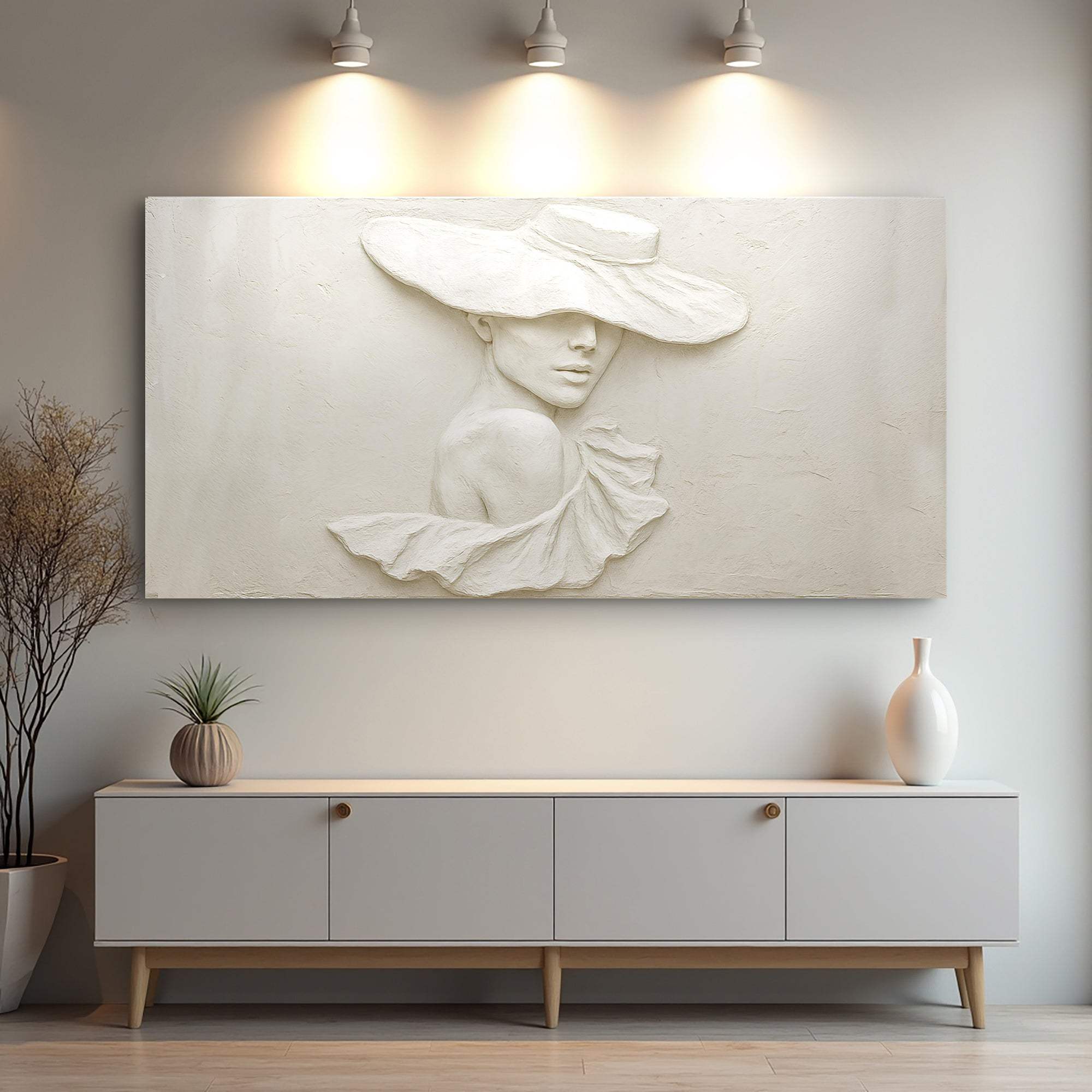 3D Minimalist Female Portrait Wall Art - Tailored Canvases - Flyclothing LLC