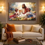 Jesus With Children Faith Wall Art VI - Tailored Canvases - Flyclothing LLC
