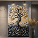 Golden Tree of Life Minimalist Wall Art - Tailored Canvases - Flyclothing LLC