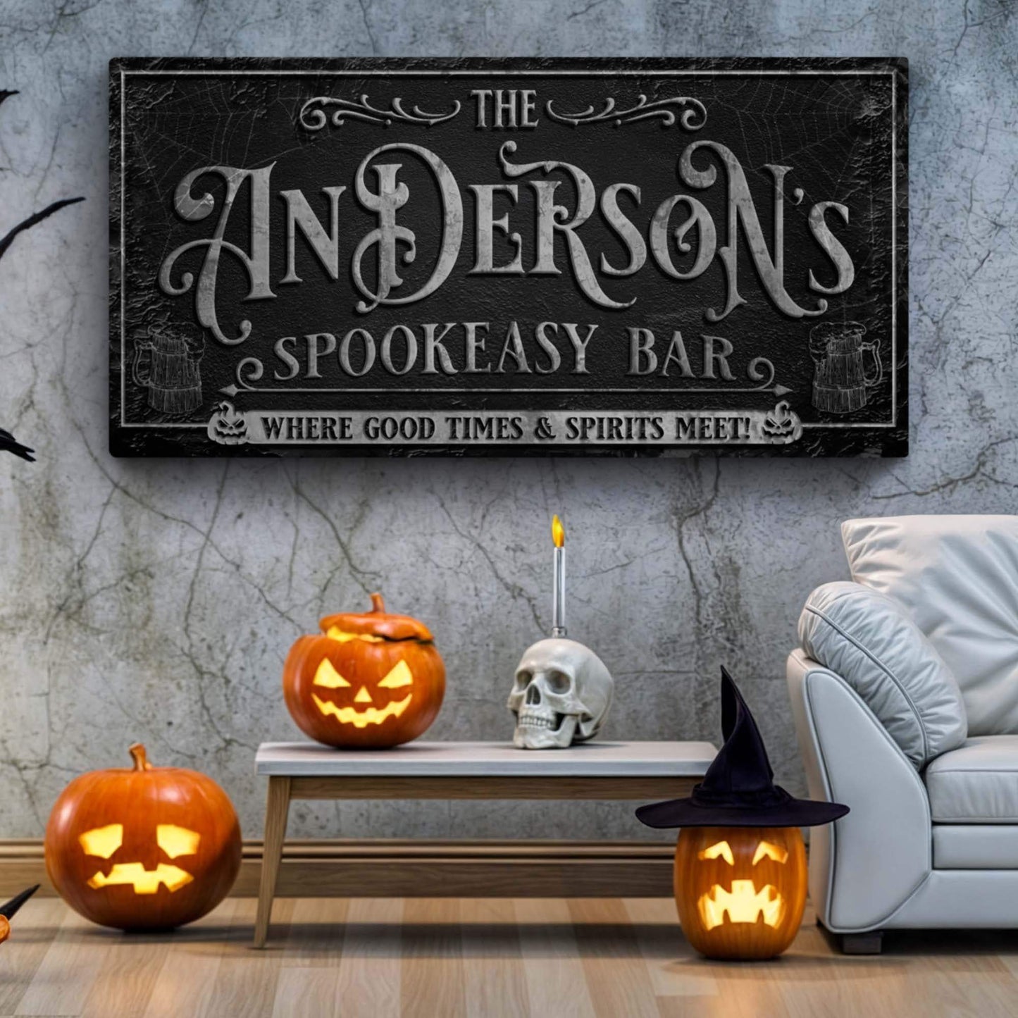 Personalized Spookeasy Bar Sign - Tailored Canvases - Flyclothing LLC