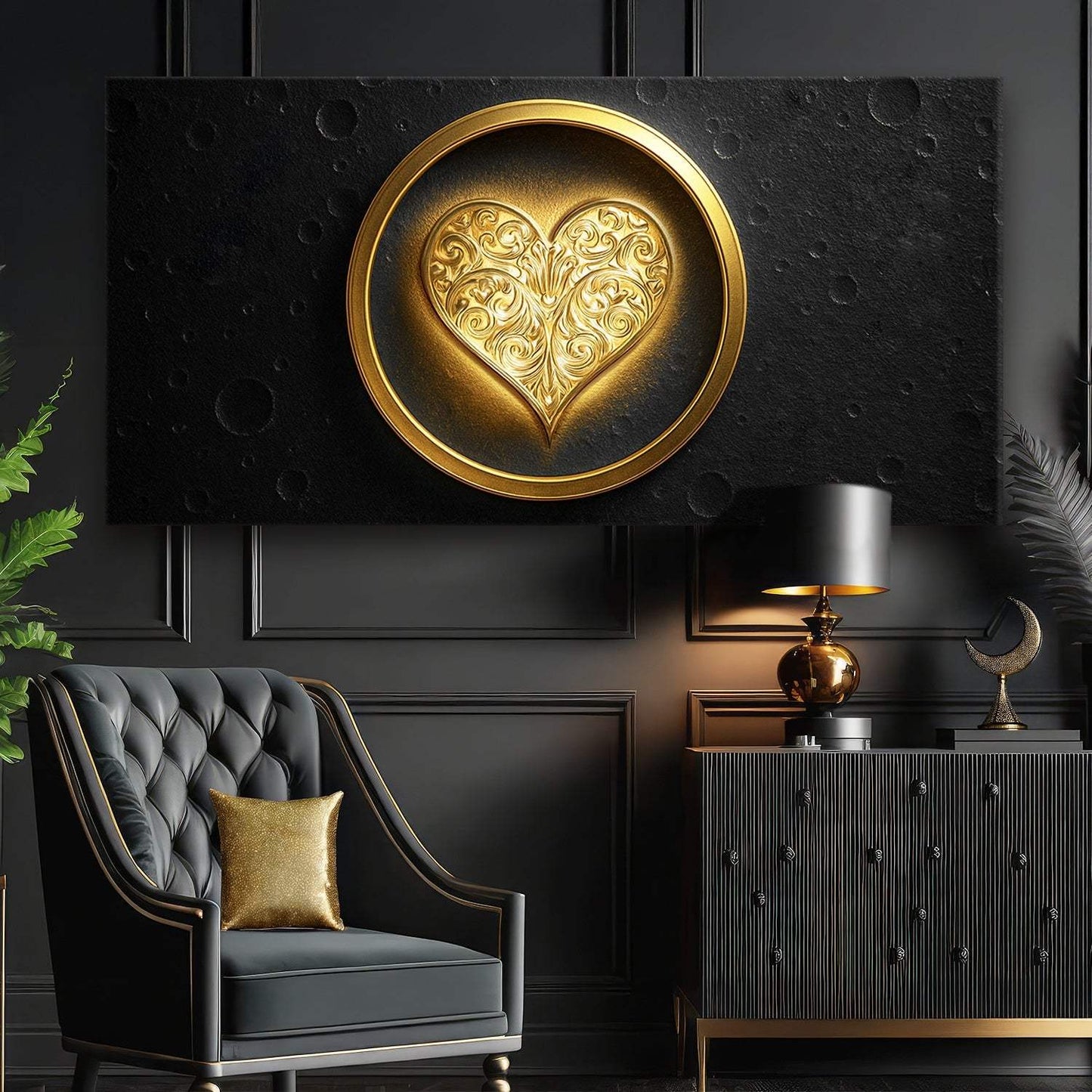 Heart Eclipse Wall Art - Tailored Canvases - Flyclothing LLC